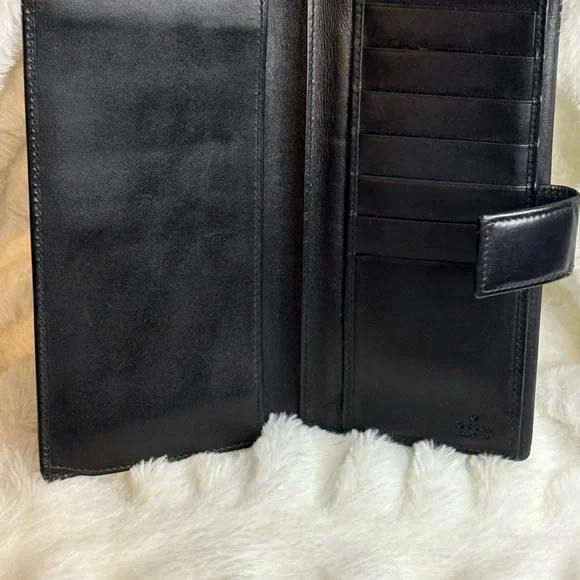 Gucci Black Leather Wallet with Silver Logo - Picture 3 of 12